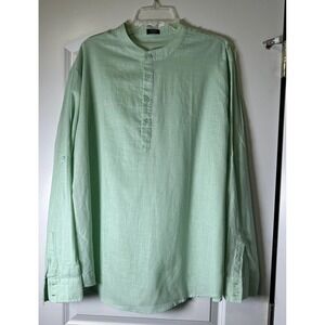 Coofandy Cotton Blend Shirt Mens XL Grandad‎ Collar Pullover Lightweight Casual